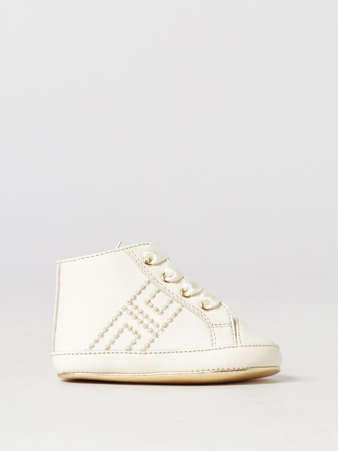 ELISABETTA FRANCHI LA MIA BAMBINA Girl's Monogram Leather High-Top Sneakers ELISABETTA FRANCHI LA MIA BAMBINA Girl's Monogram Leather High-Top Sneakers