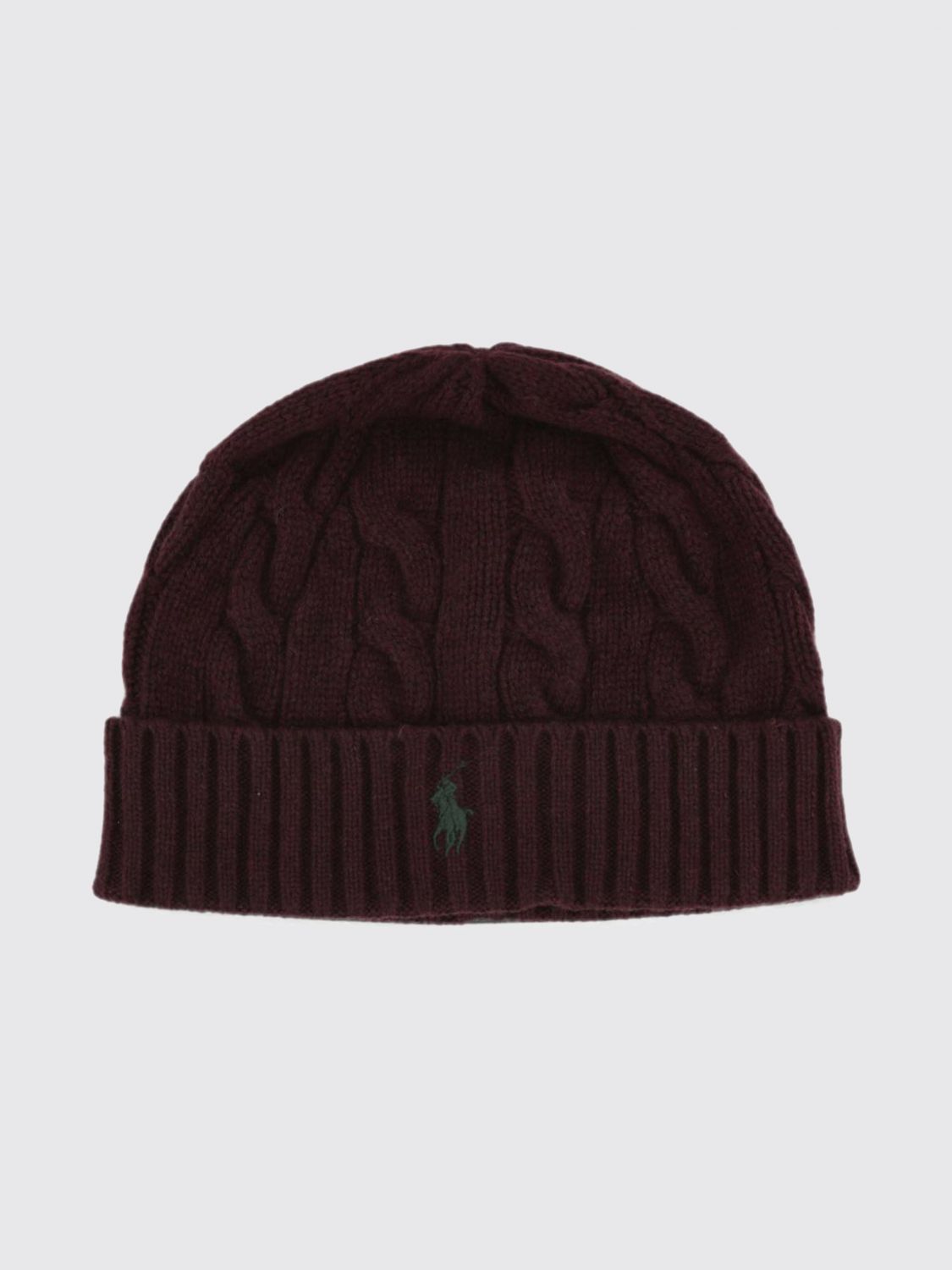 POLO RALPH LAUREN Wool and Cashmere Blend Beanie with Contrast Pony Logo