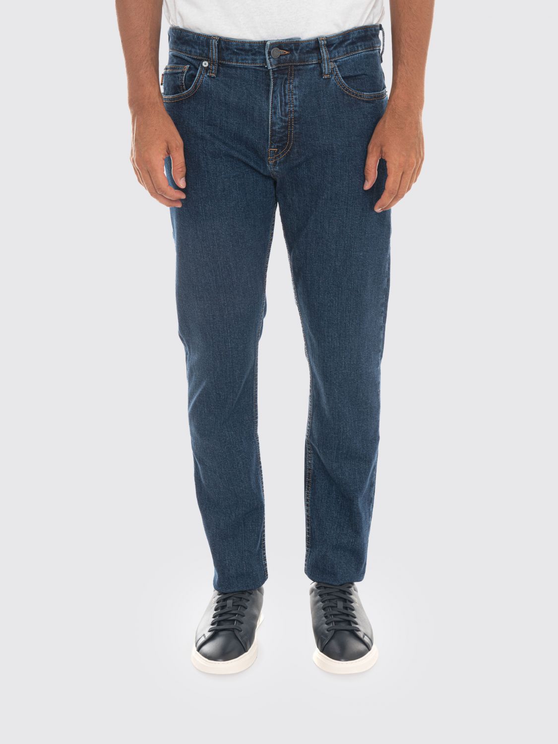 BOSS Regular Fit Straight-Leg 5-Pocket Cotton Denim Jeans