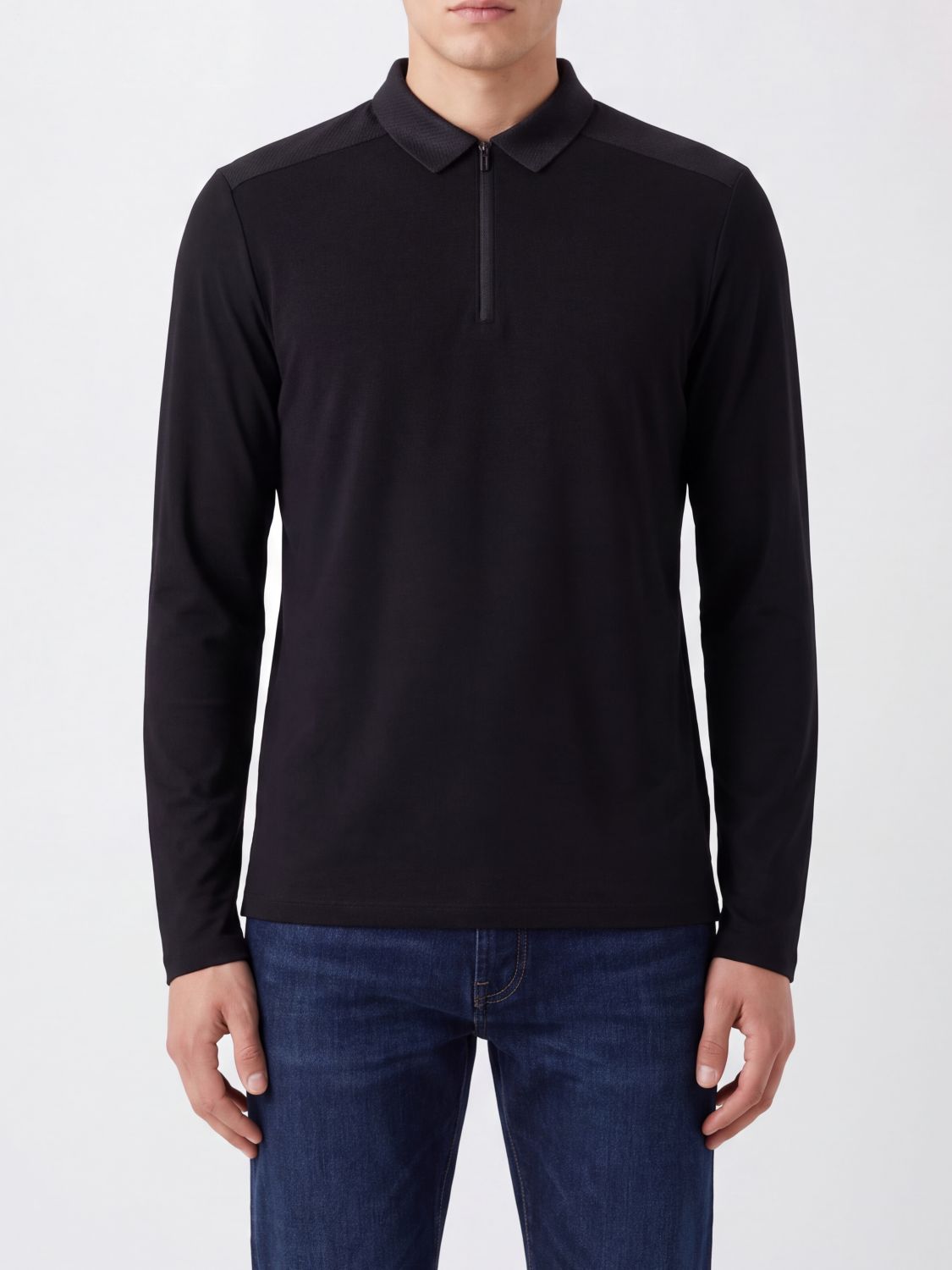 VEILANCE Slim Fit Long-Sleeved Wool-Blend Zip Polo Shirt
