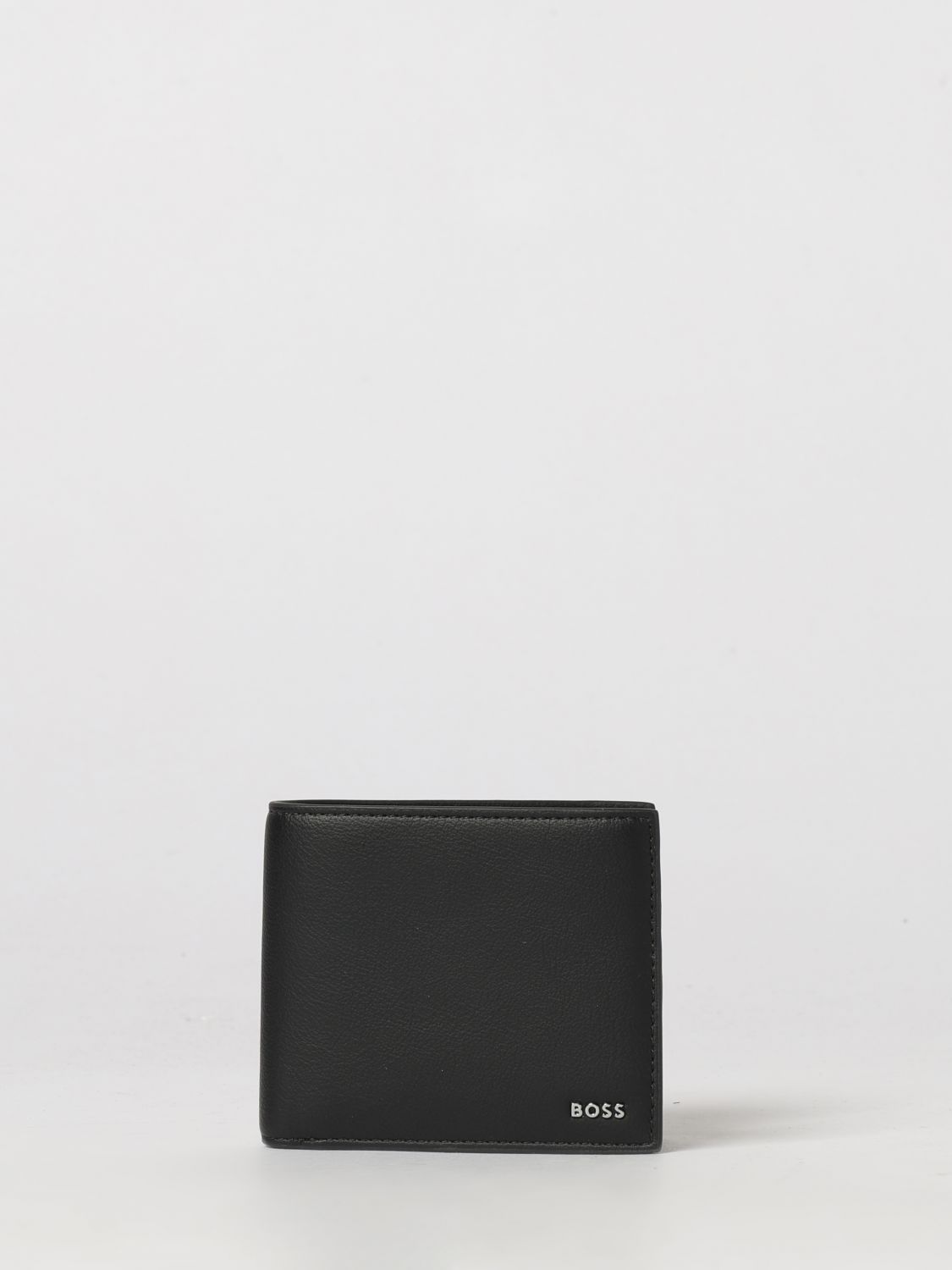 BOSS Polyurethane Horizontal Wallet with Metal Logo and 8 Slots