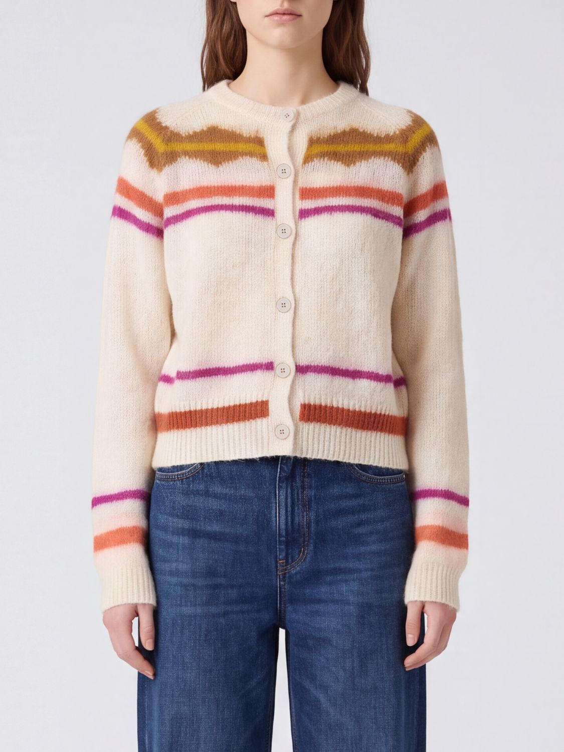 Isabel Marant Etoile Molly Striped Mohair and Wool Blend Cardigan