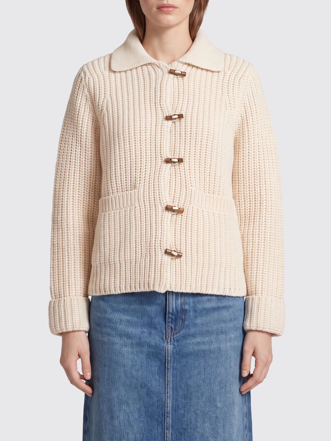 Isabel Marant Etoile Wool and Alpaca Cardigan with Toggle Closure