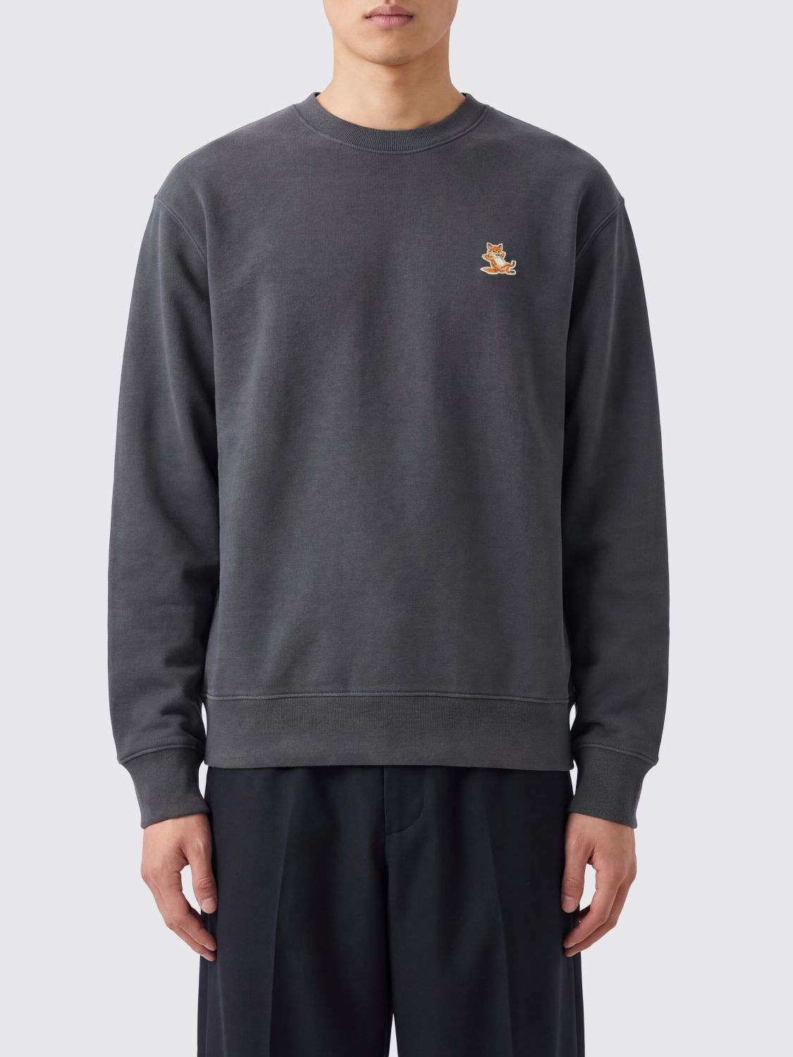 Maison Kitsuné Chillax Fox Logo Organic Cotton Crewneck Sweatshirt