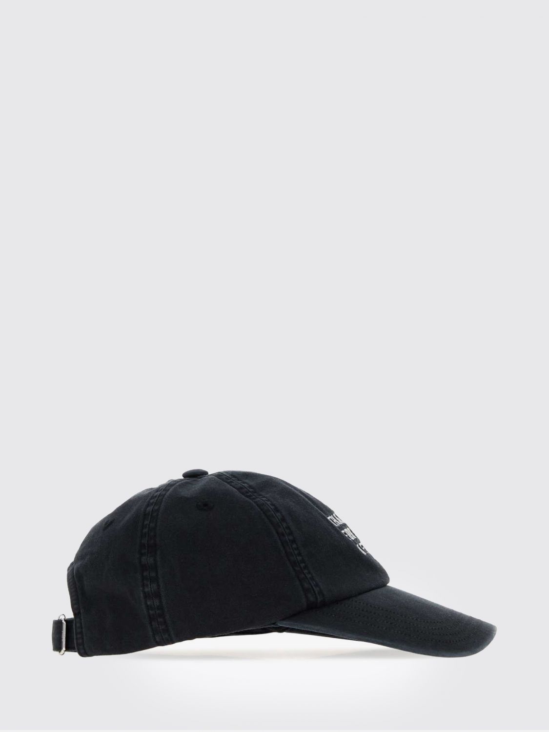 AMI PARIS Cappello da baseball in cotone con stampa slogan e cinturino