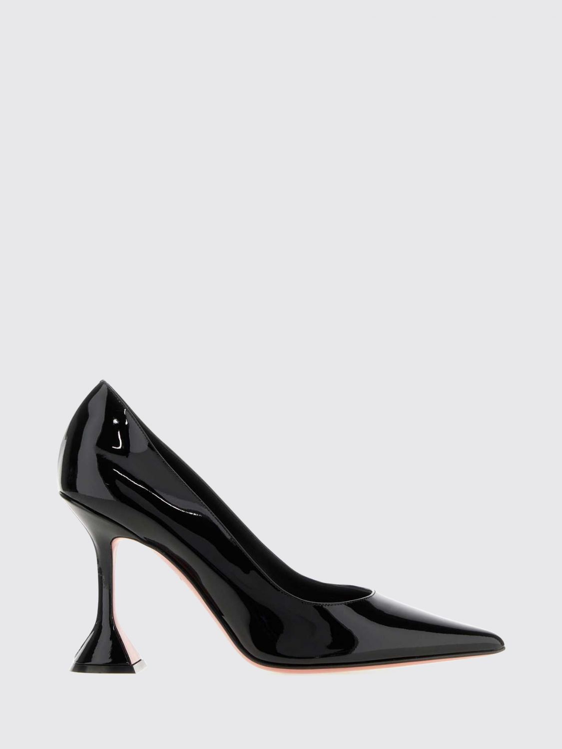 AMINA MUADDI Ami Patent Leather Pumps with Almond Toe and High Spool Heel