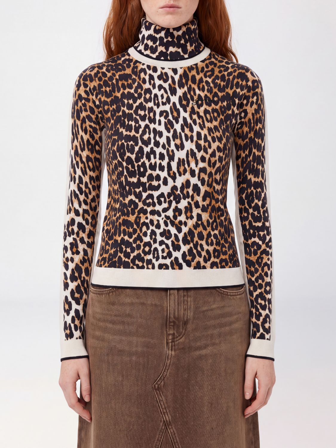 Ganni Sweater Woman Color Brown