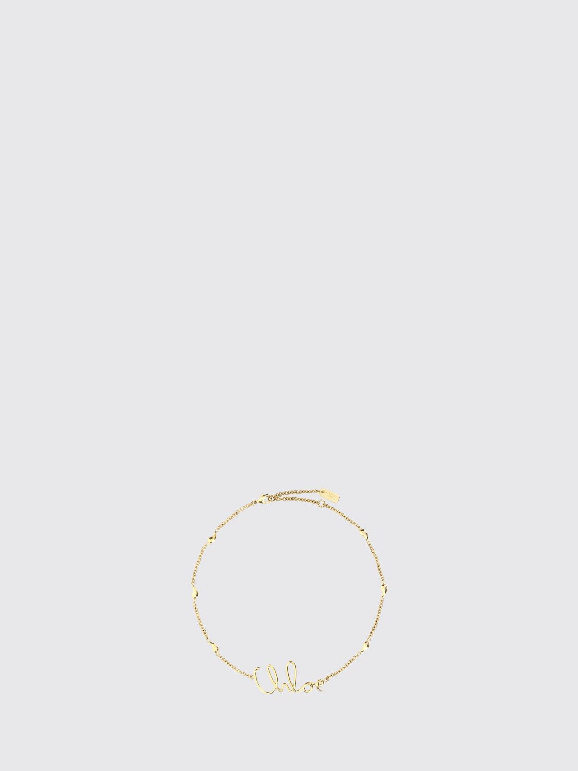 CHLOÉ Iconic Adjustable Brass Bracelet with Lettering Logo