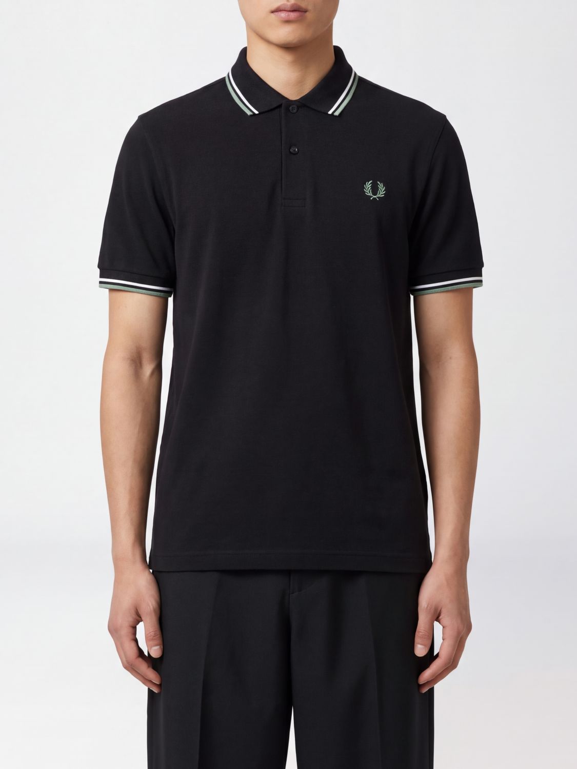 FRED PERRY Short-Sleeve Cotton Polo with Embroidered Logo and Contrast Trims FRED PERRY Short-Sleeve Cotton Polo with Embroidered Logo and Contrast Trims
