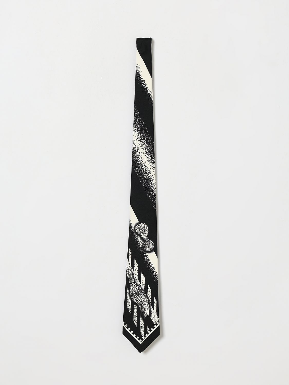 VERSACE All-Over Contrast Greca Pattern Silk Tie