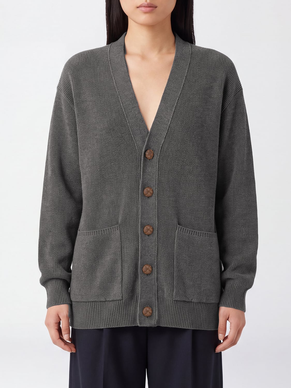 GOLDEN GOOSE Cotton V-Neck Cardigan with Back Logo