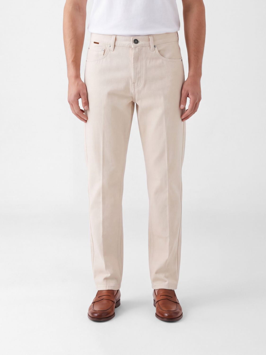 Lardini Five-Pocket Straight-Leg Jeans in Cotton Denim
