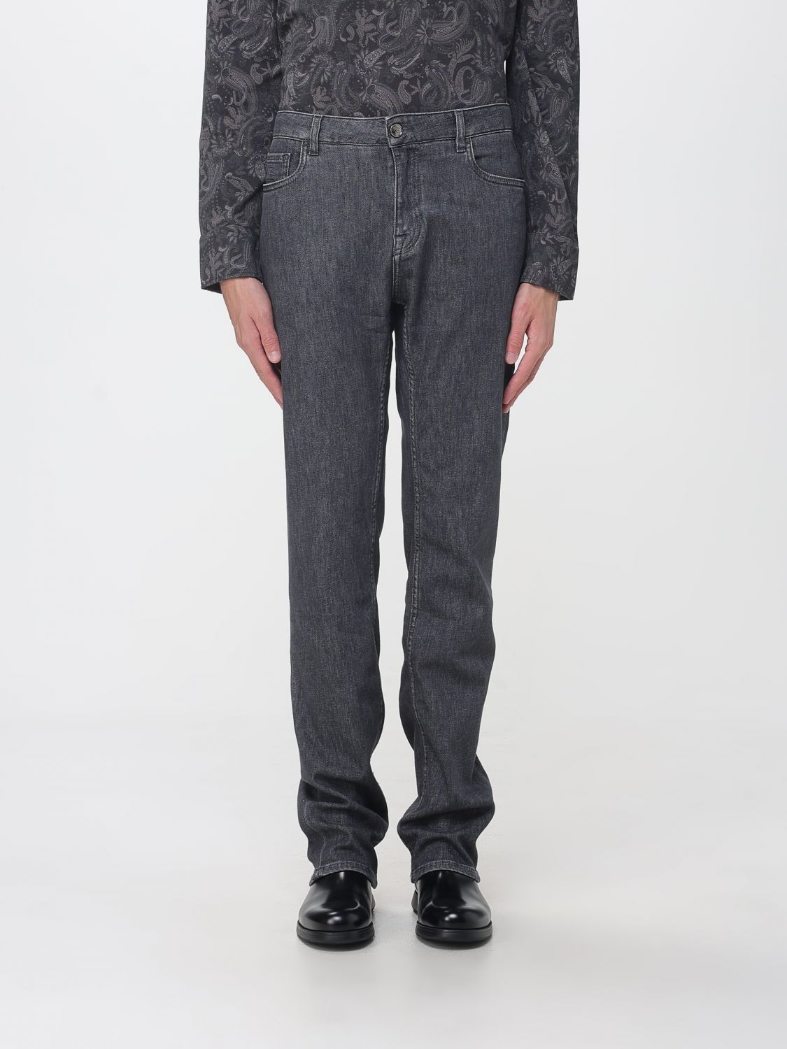 ETRO Jeans slim fit in denim di cotone a cinque tasche con vita media