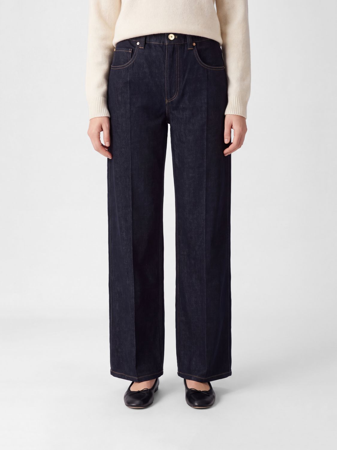 BRUNELLO CUCINELLI Wide-Leg Jeans mit mittlerer Taille aus Baumwolldenim