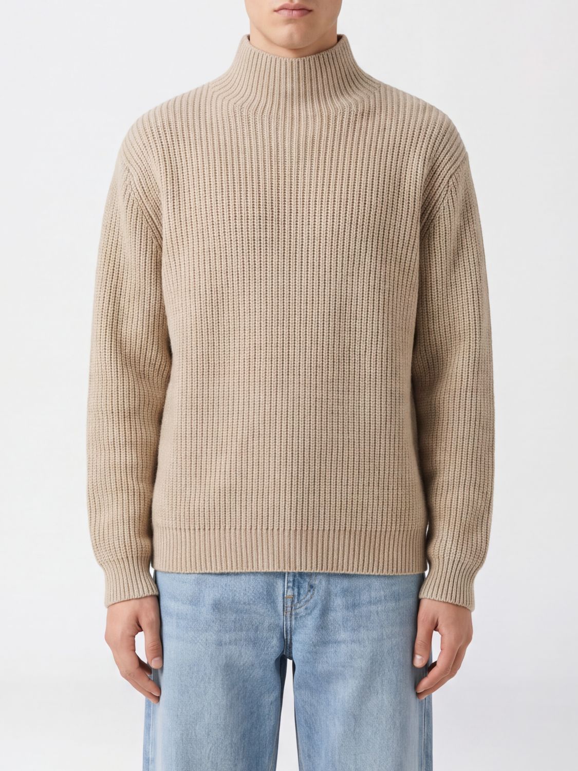 LEMAIRE Mock Neck Jumper in Alpaca and Yak Wool Blend