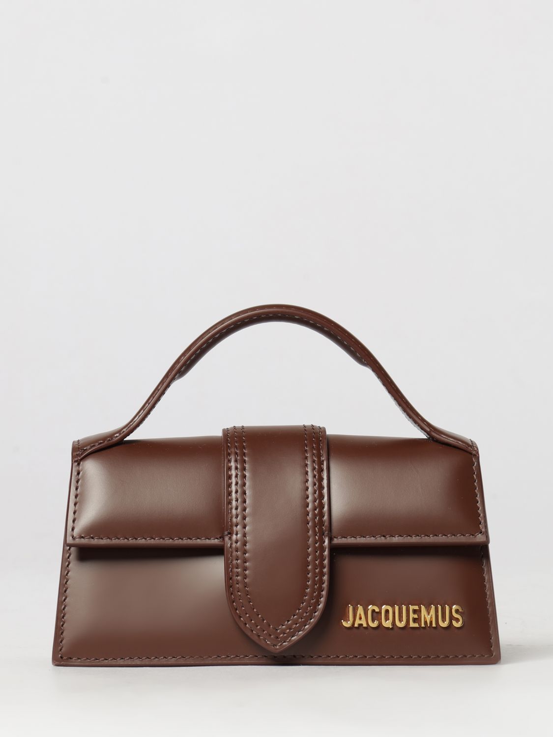 Jacquemus Bambino Calfskin Leather Mini Bag with Logo Lettering