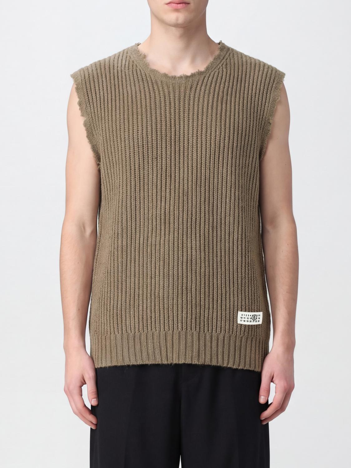 Mm6 Maison Margiela Wool-Blend Knitted Waistcoat with Numeric Logo