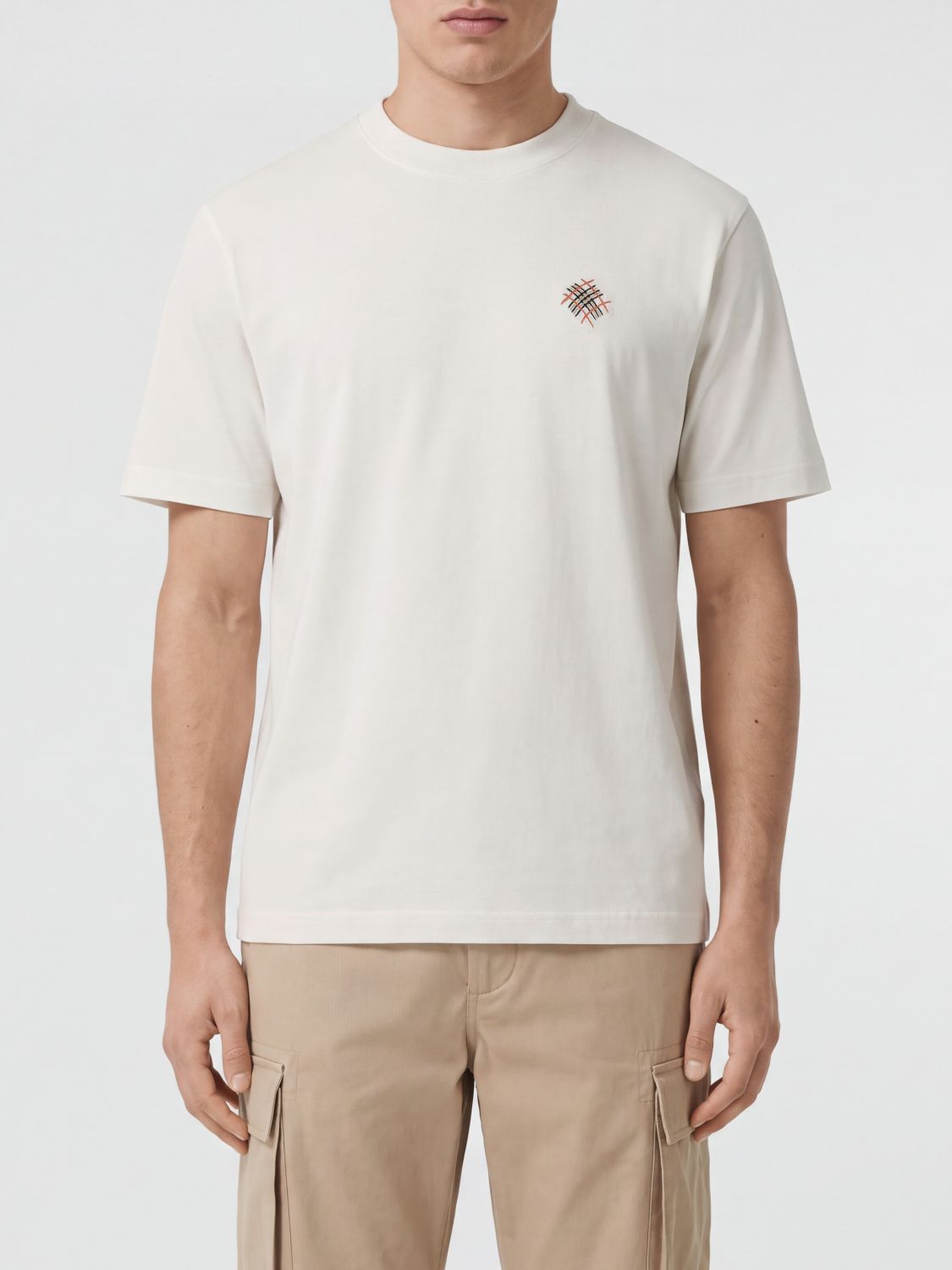 BURBERRY Baumwoll-T-Shirt mit Rundhalsausschnitt und Equestrian Knight-Logo