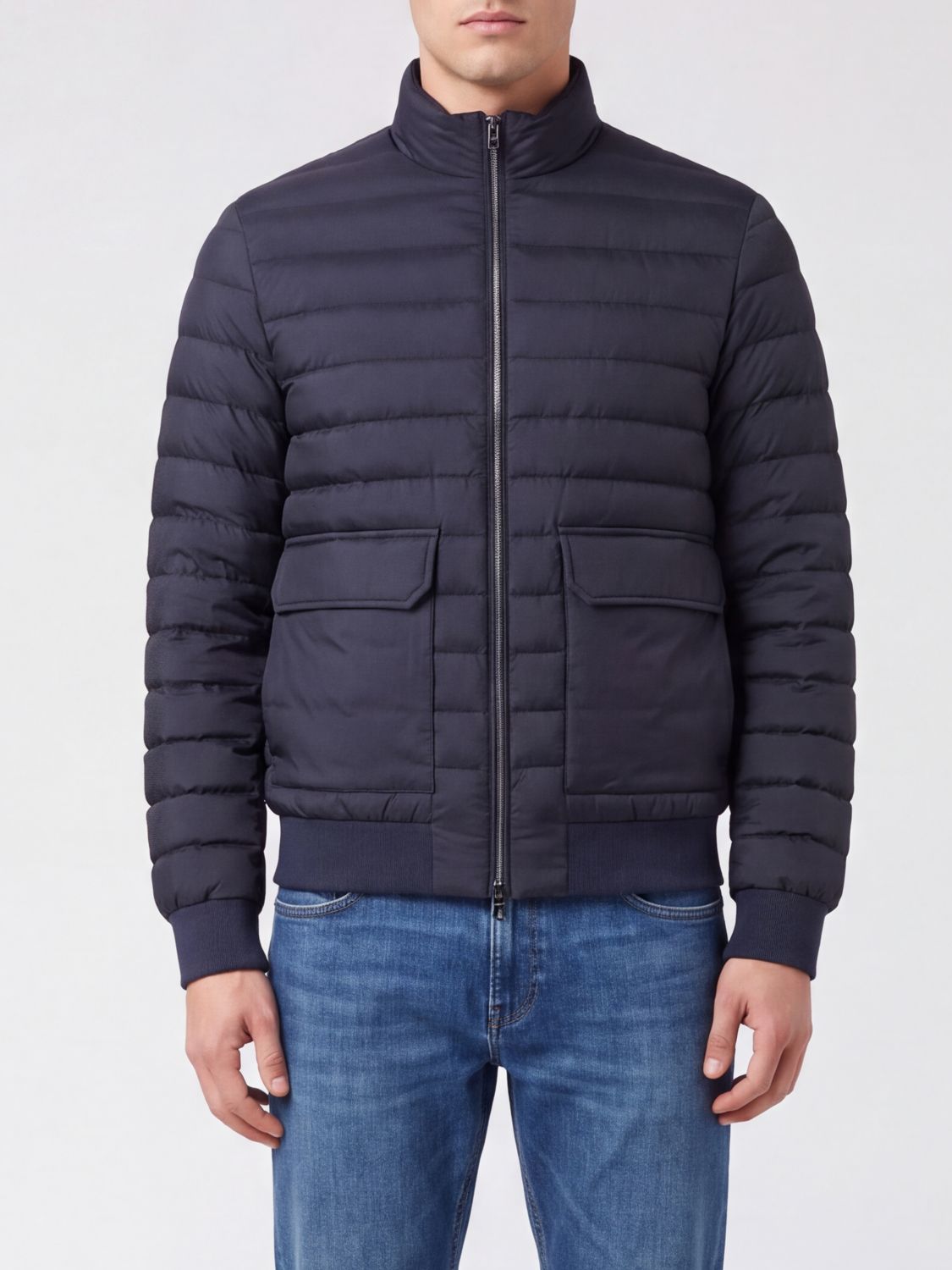 Herno Quilted Waterproof Technical Fabric Puffer Jacket with High Neck