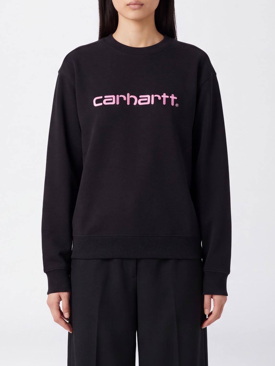 CARHARTT WIP Felpa girocollo in misto cotone con logo a contrasto e spalle cadute