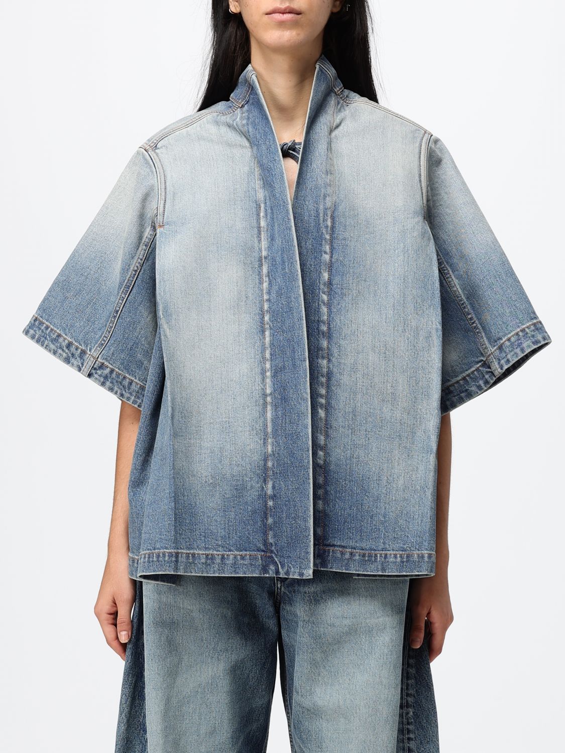 ALAÏA Shirt Woman color Denim