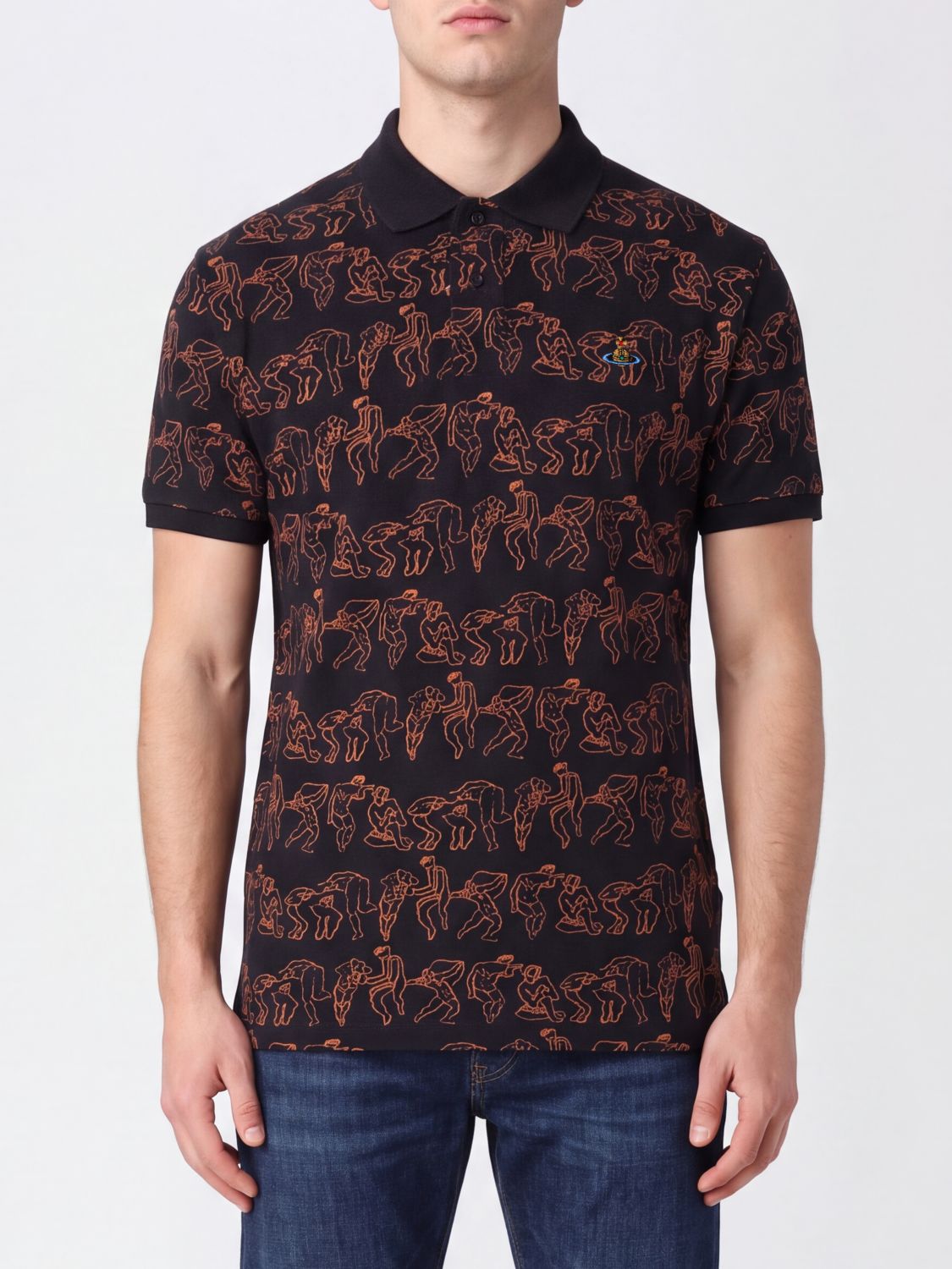 Vivienne Westwood Slim Fit Cotton Polo Shirt with Contrast Orb Logo