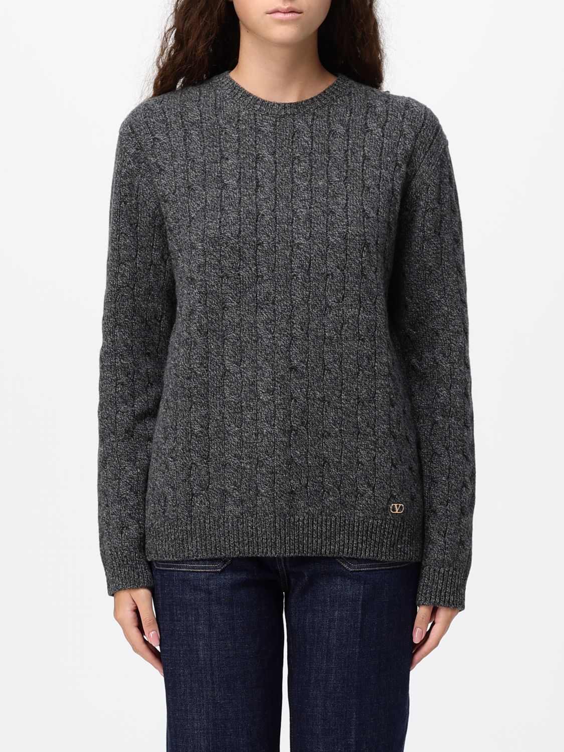 Valentino Garavani Sweater Woman Color Grey In Gray