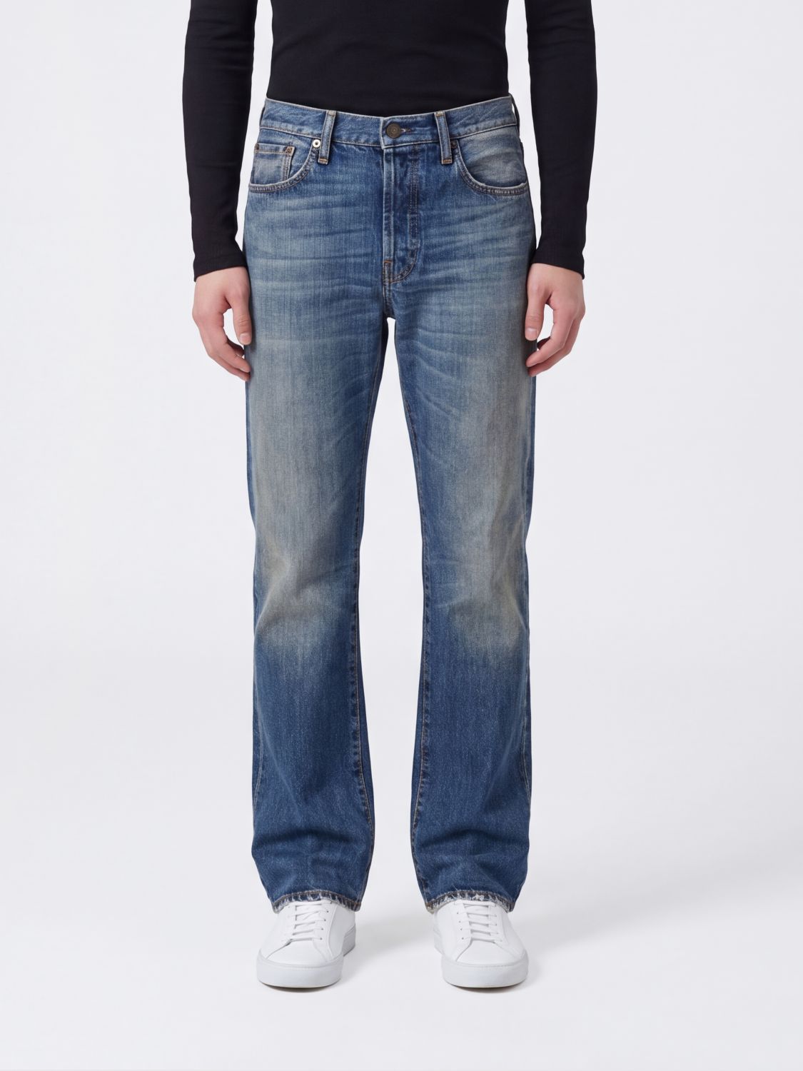 Acne Studios Mid-Rise Straight Fit Jeans in Organic Cotton Denim