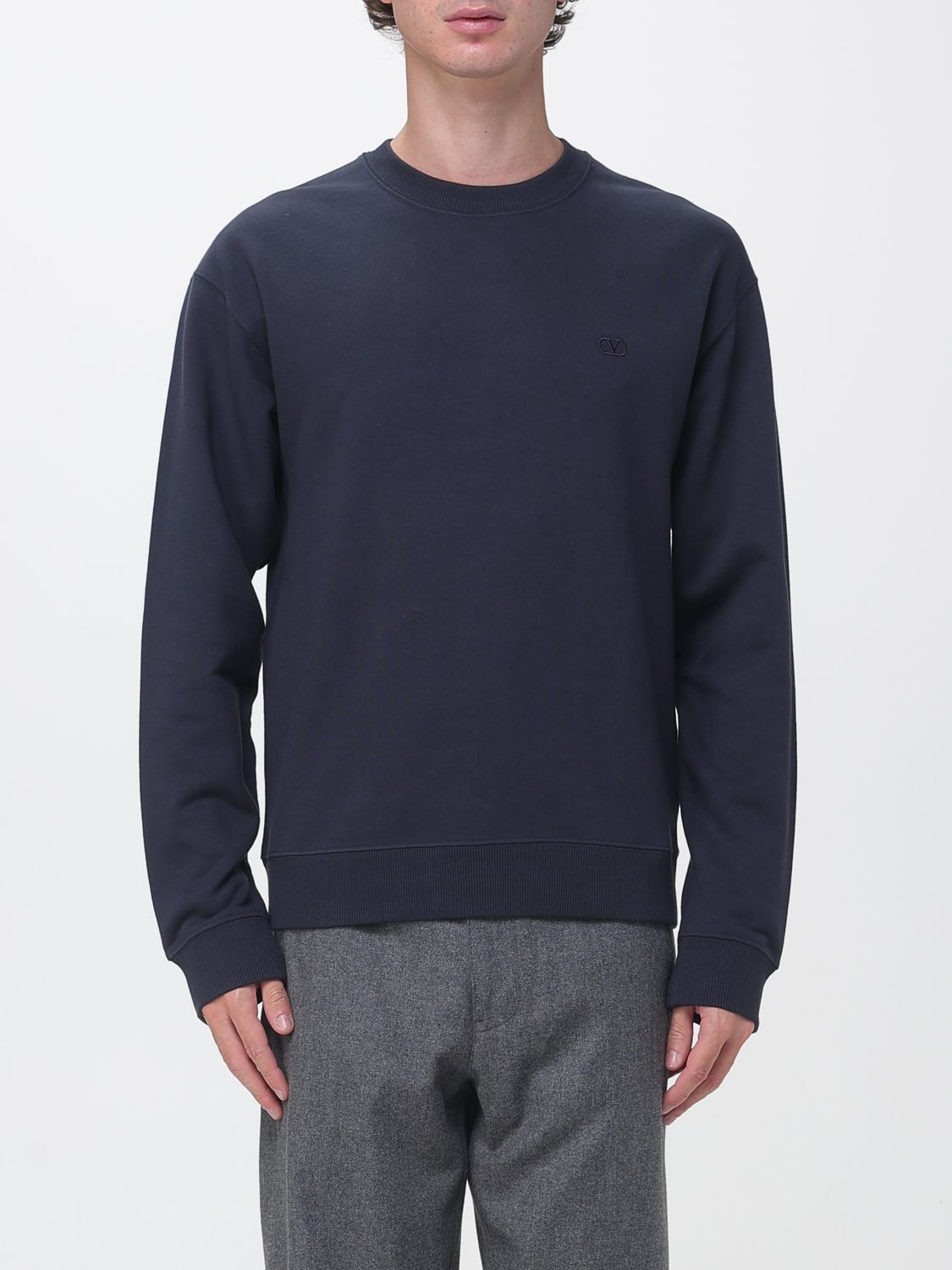 Valentino Garavani Ribbed-Trim Crewneck Cotton Jumper