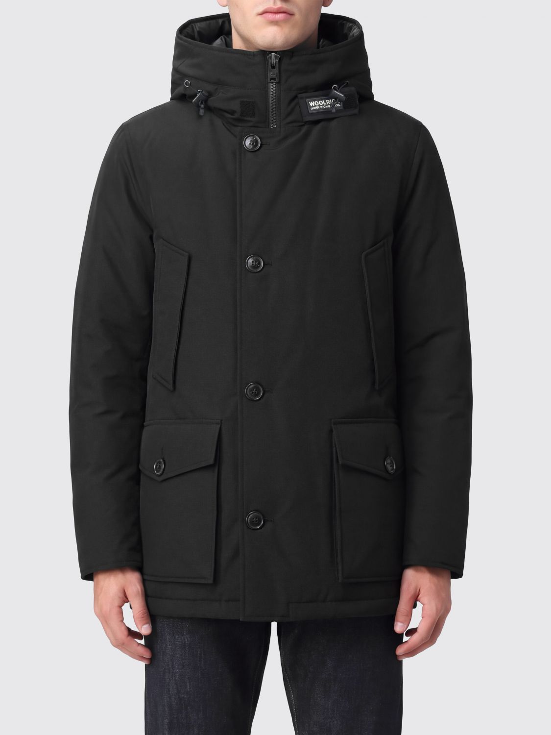 Woolrich Anorak Padded Hood Cotton-Blend Parka