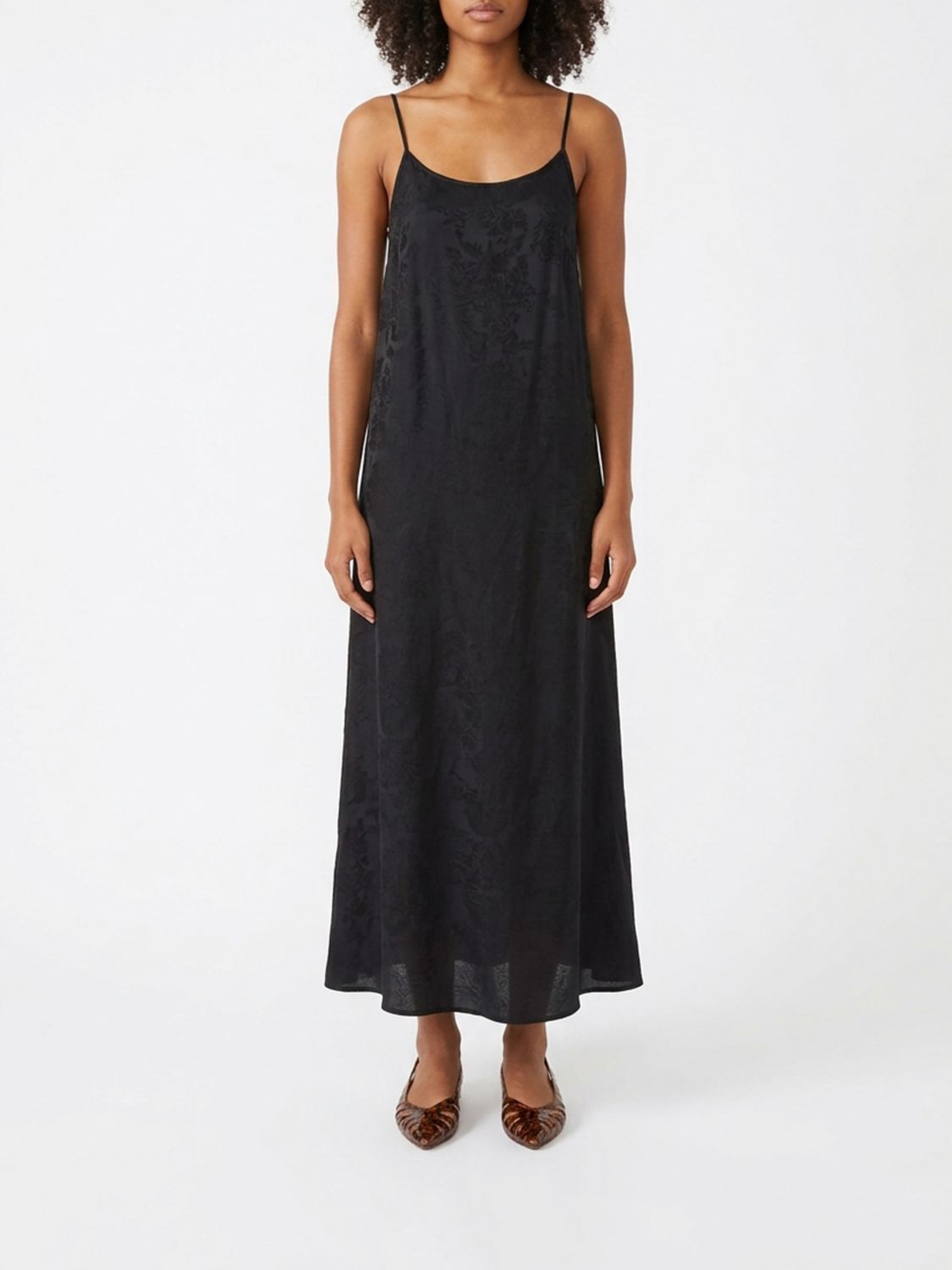 UMA WANG Viscose Blend Midi Slip Dress with Thin Straps UMA WANG Viscose Blend Midi Slip Dress with Thin Straps