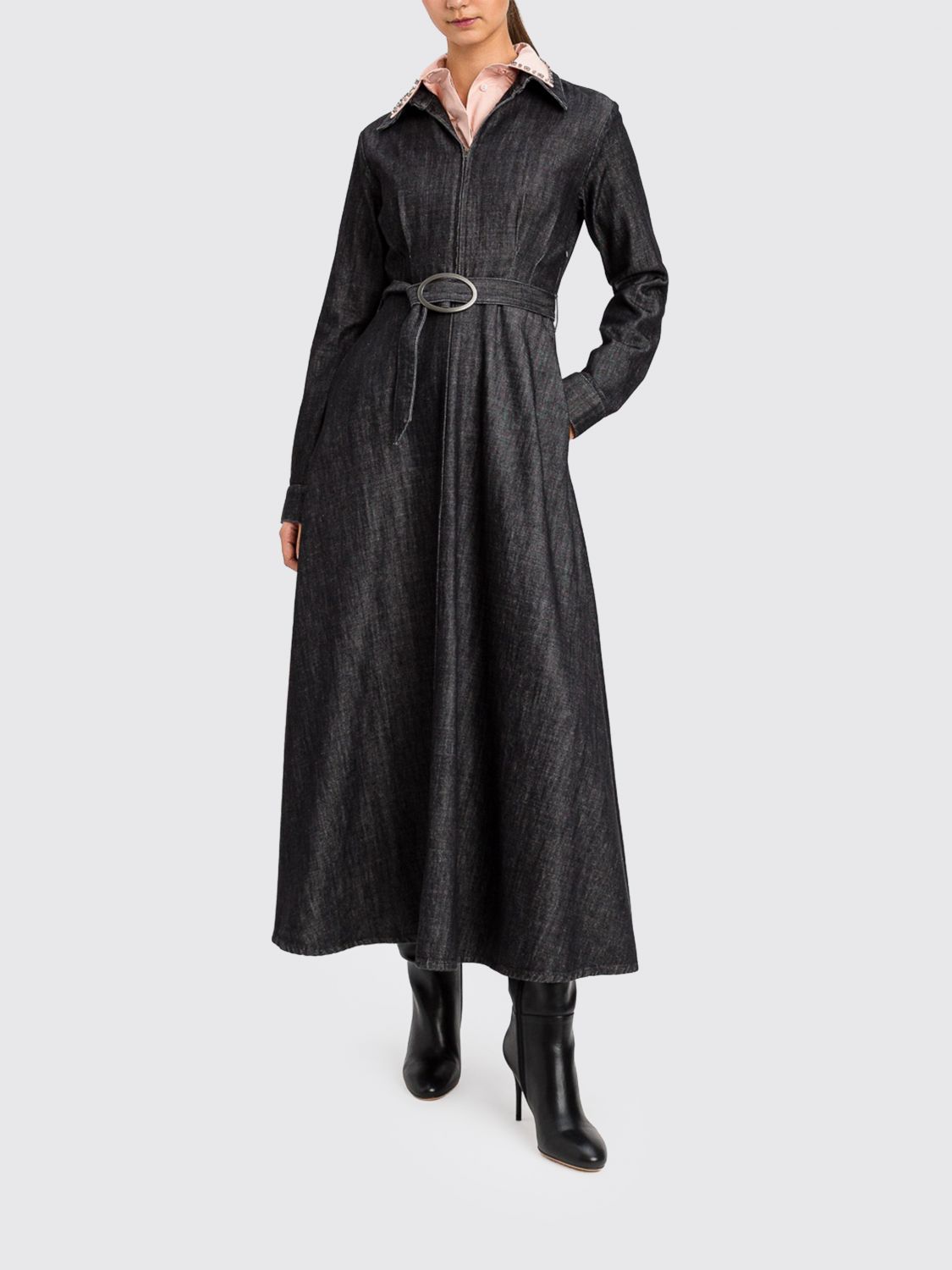 Actitude Twinset Dress Woman Color Black In Gray