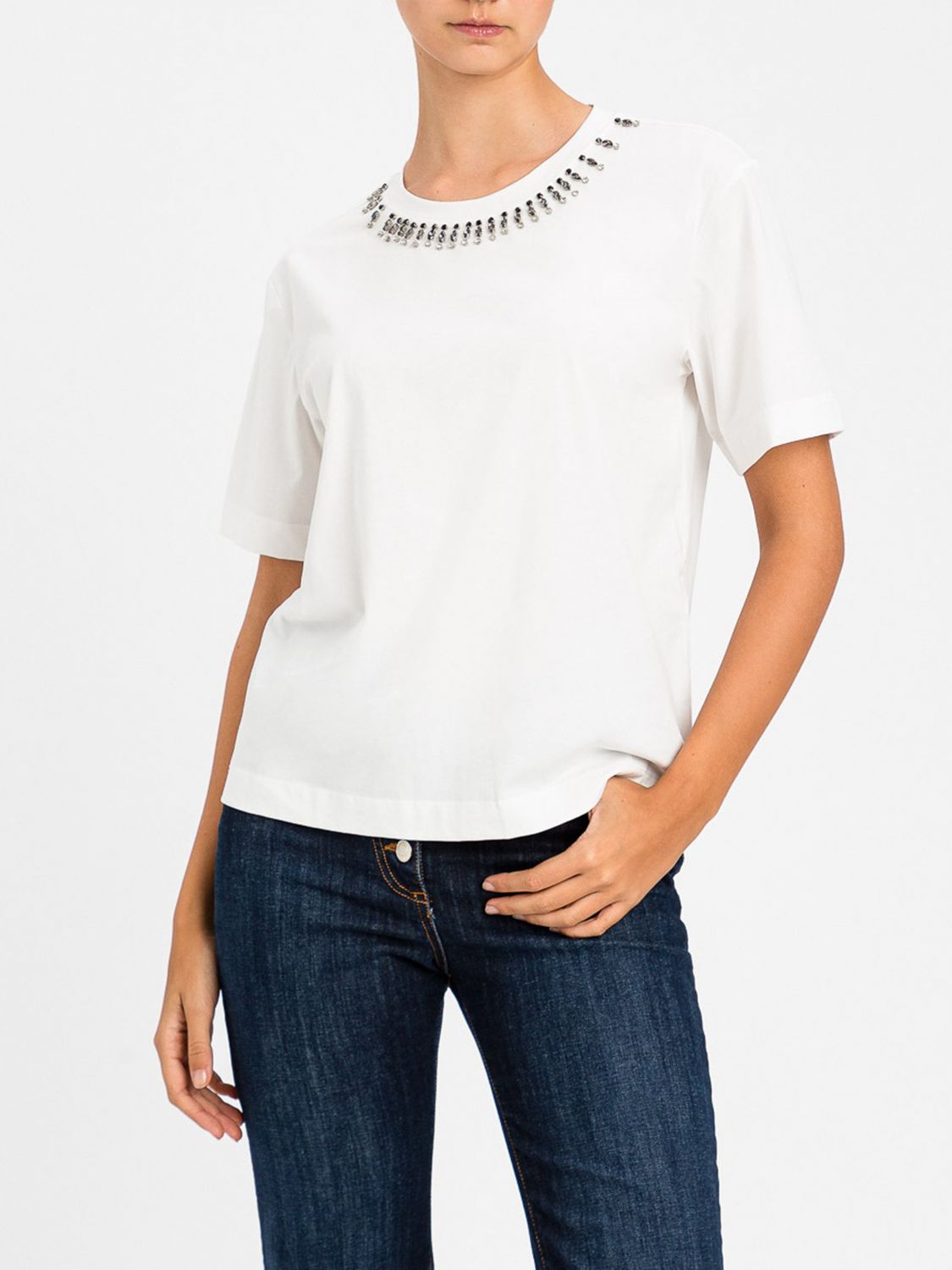 Actitude Twinset T-shirt Woman Color White In Animal Print