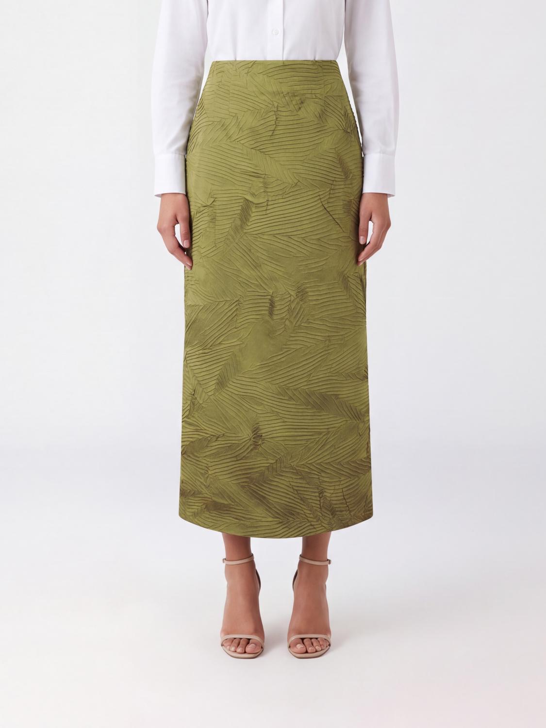 ULLA JOHNSON Inez Crinkled-Effect Satin Mini Skirt with Back Slit