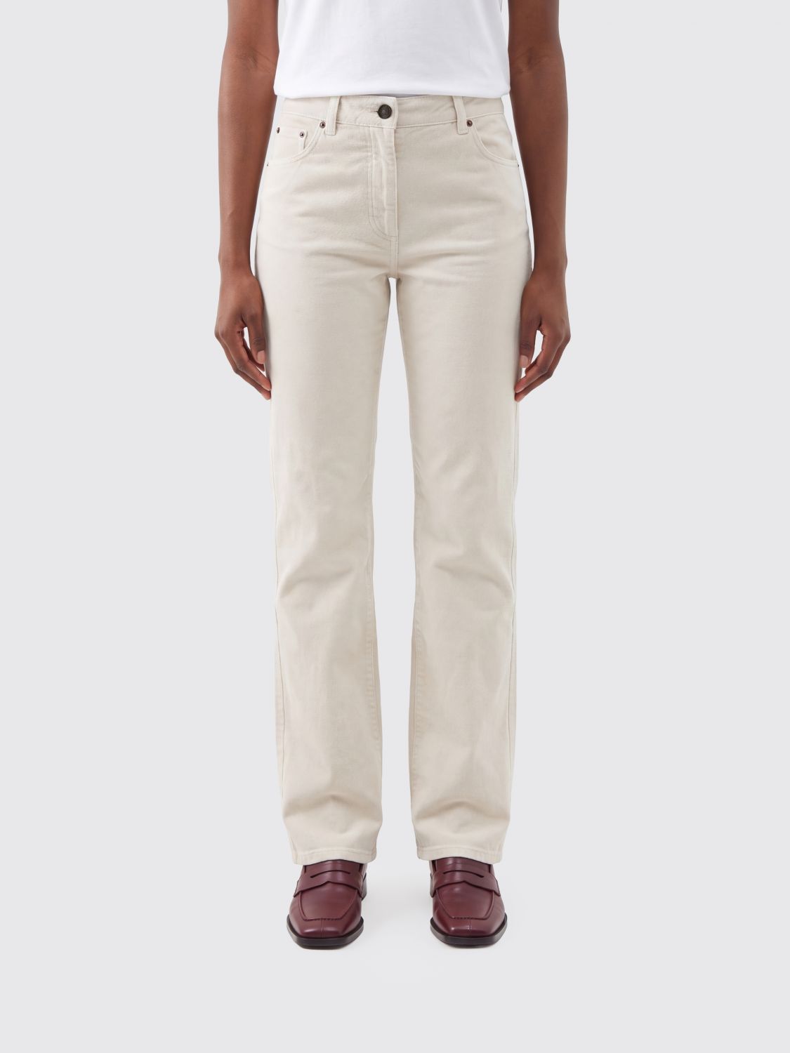 Magda Butrym High-Waisted Straight-Leg Five-Pocket Jeans in Denim