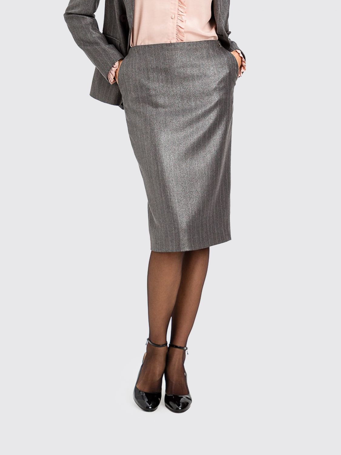 Actitude Twinset Skirt Woman Color Charcoal In Gray