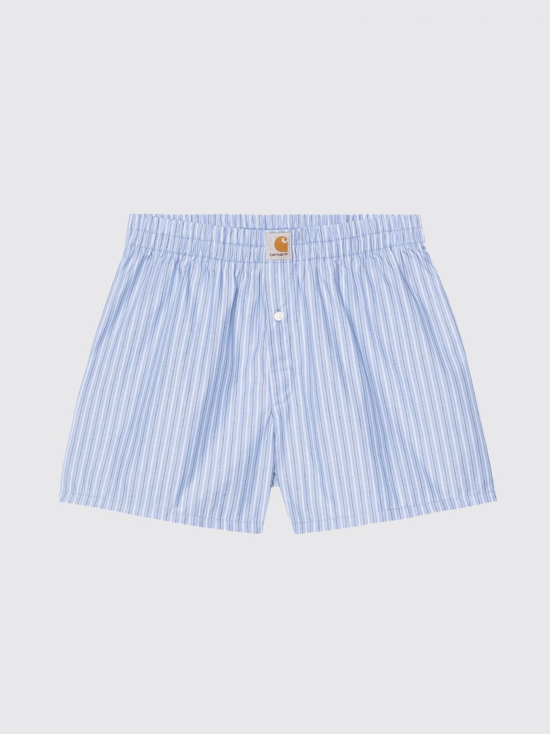 CARHARTT WIP Striped Pure Cotton Boxer Shorts with Logo Waistband CARHARTT WIP Striped Pure Cotton Boxer Shorts with Logo Waistband
