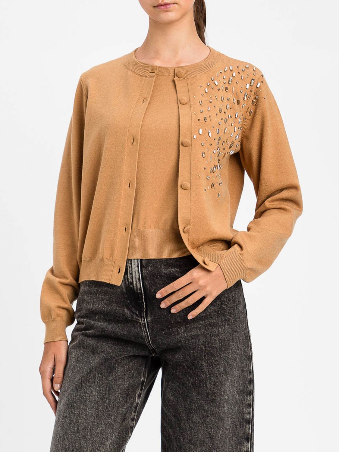 Actitude Twinset Sweater Woman Color Coffee In Brown