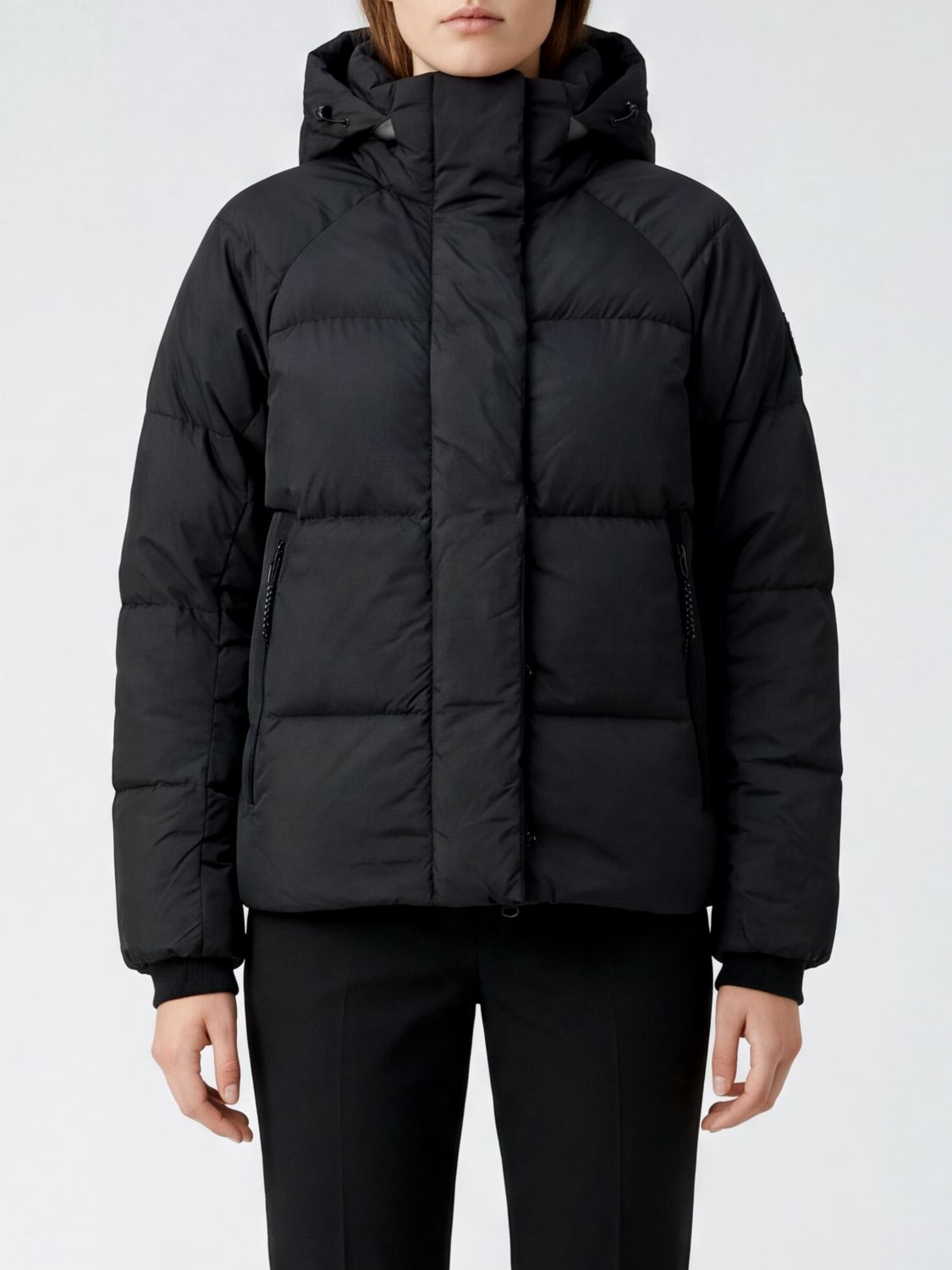 CANADA GOOSE Hooded Quilted Technical Fabric Short Puffer Jacket CANADA GOOSE Hooded Quilted Technical Fabric Short Puffer Jacket