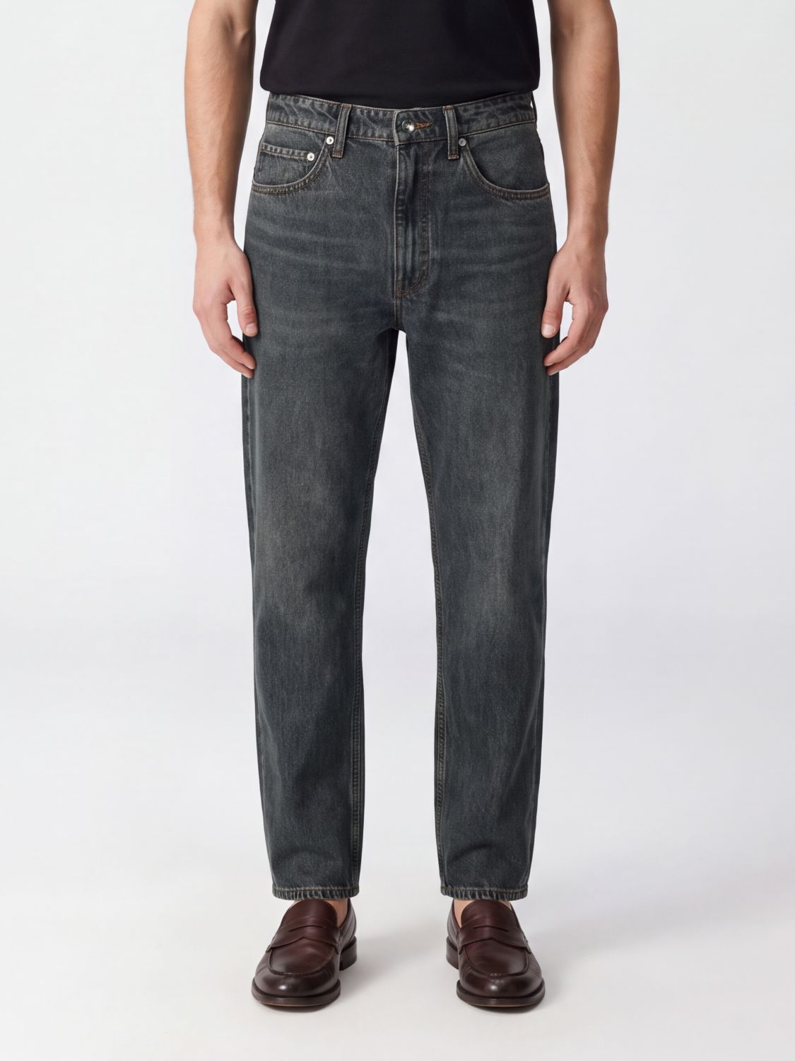 RAG & BONE Jeans straight fit in denim di cotone con design a cinque tasche