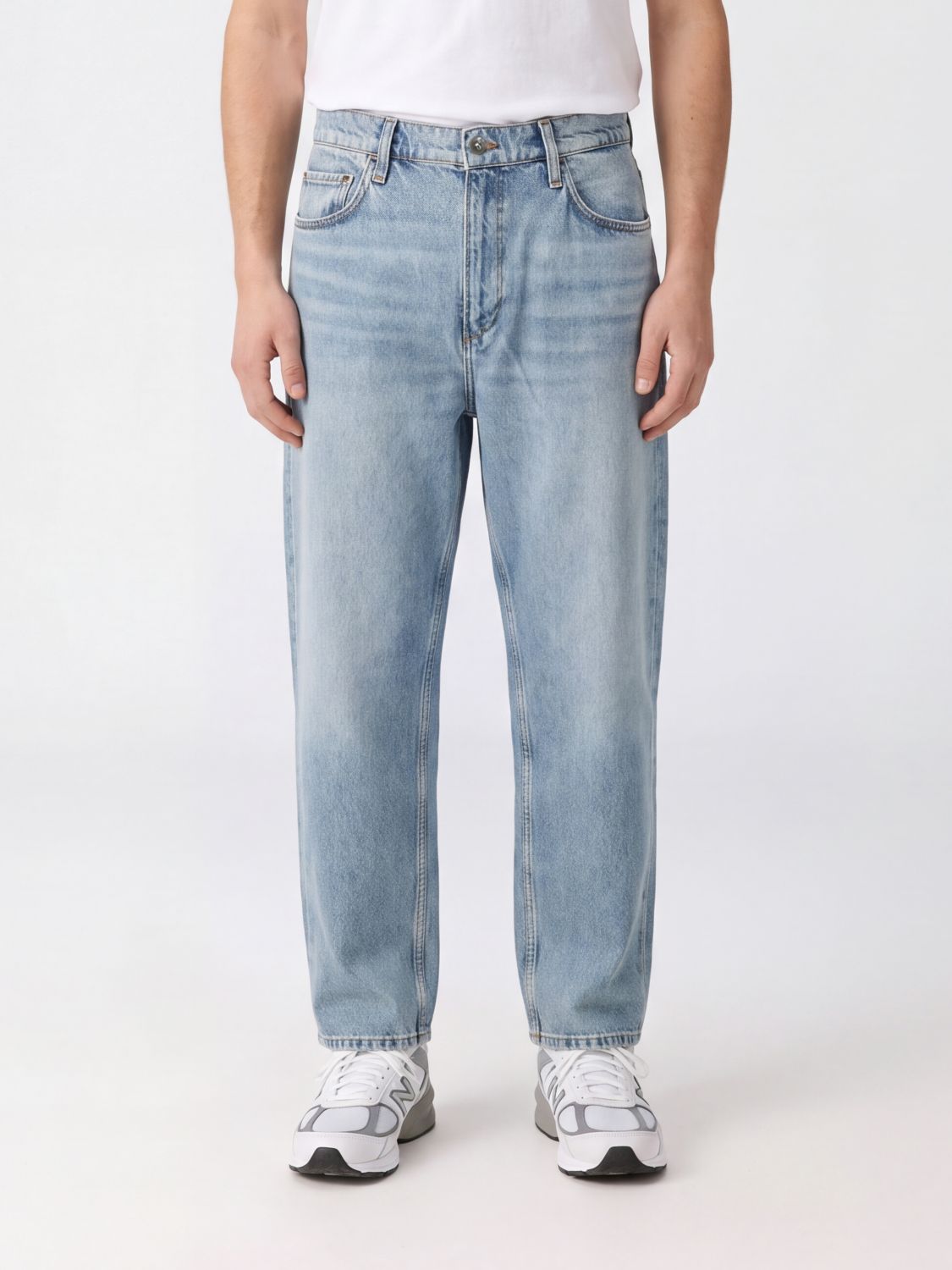 RAG & BONE Baggy Fit Cotton Denim Jeans with Button and Zip Fly
