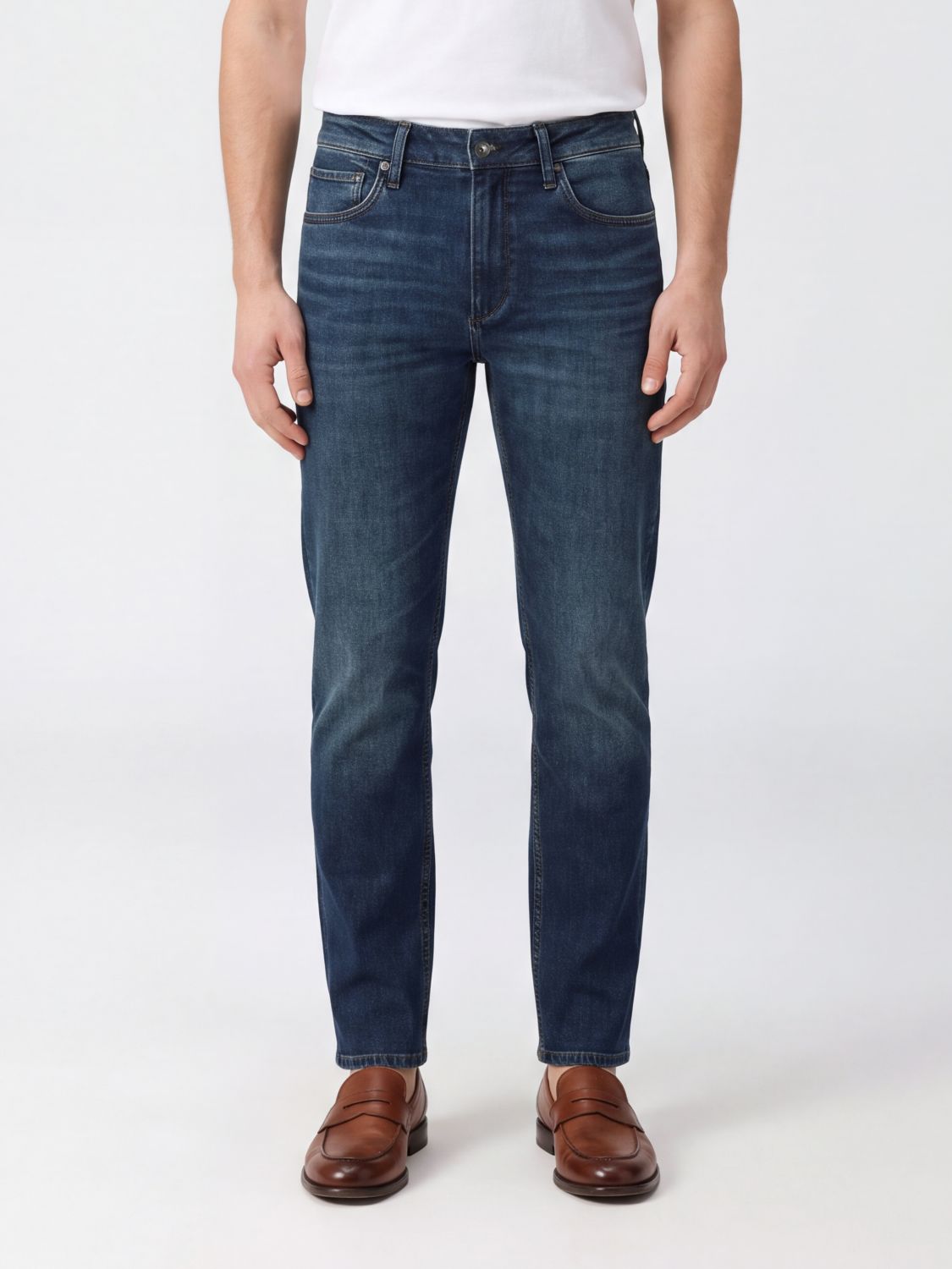 RAG & BONE Jeans straight in denim di cotone stretch a 5 tasche