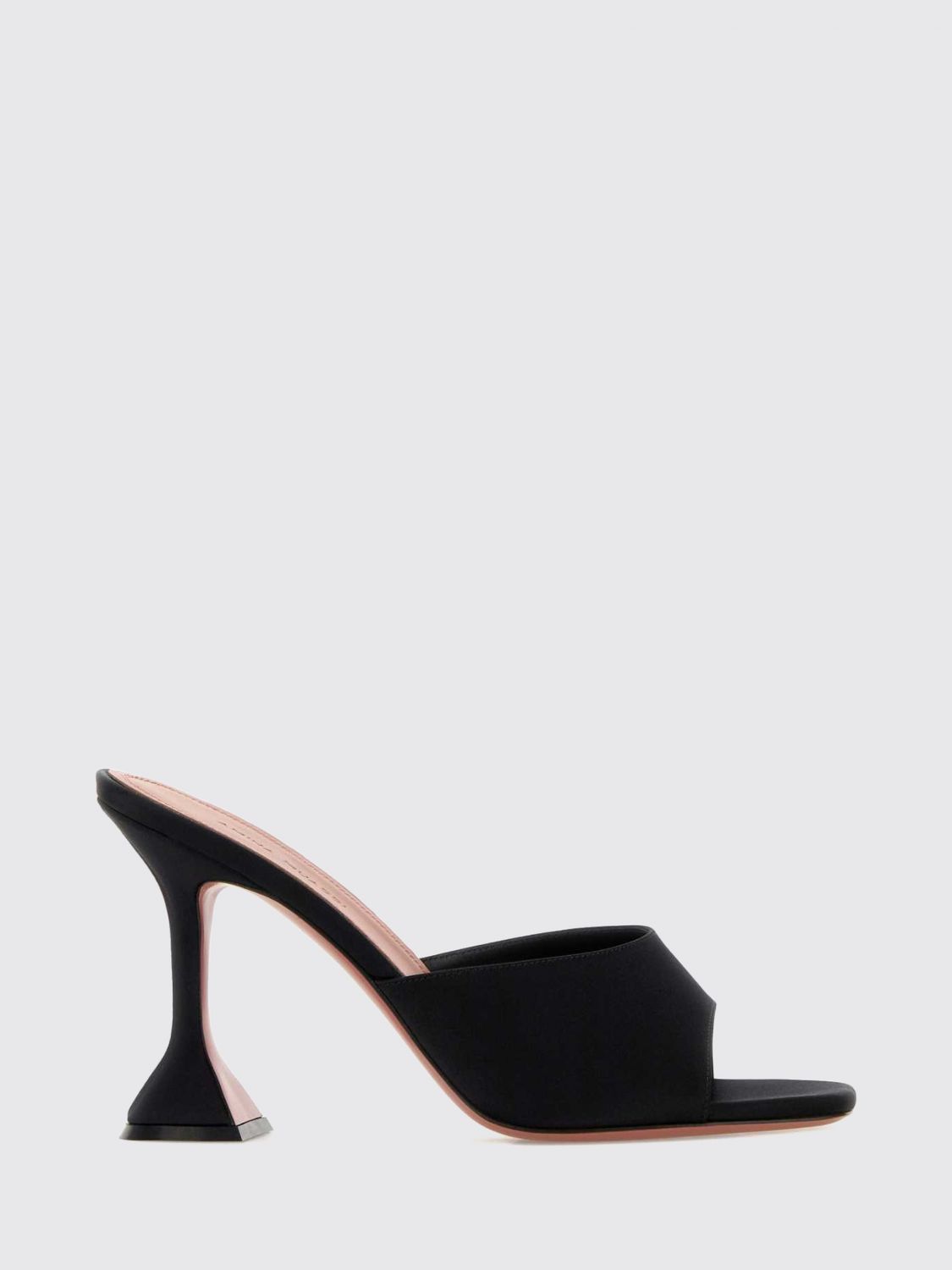 AMINA MUADDI Lupita Satin Mules with Spool Heel