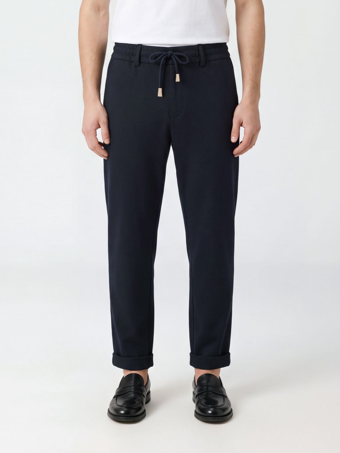 ELEVENTY Wool-Blend Trousers with Drawstring Waist