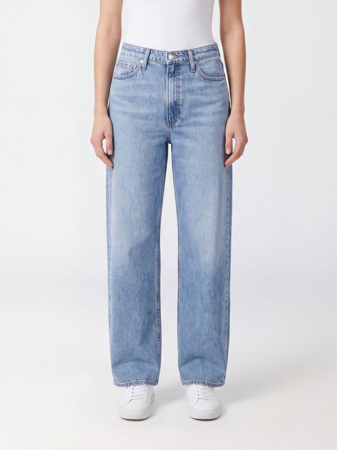 RAG & BONE Jeans Logan in denim a gamba larga e vita media