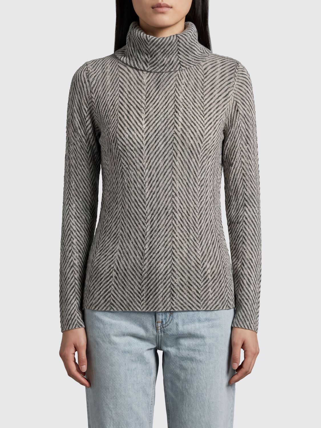 Twinset Dolcevita in misto lana con stampa floreale e maniche lunghe