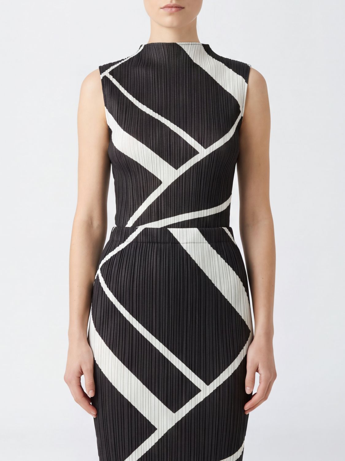 PLEATS PLEASE ISSEY MIYAKE Sleeveless Pleated High-Neck Top