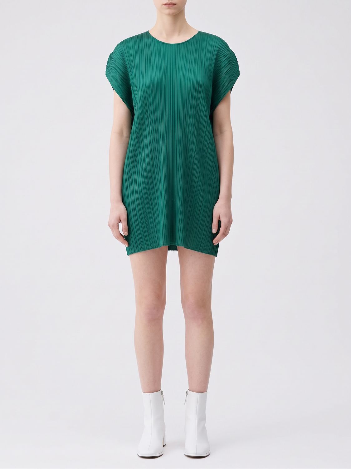 PLEATS PLEASE ISSEY MIYAKE July Pleated Crêpe Sheath Mini Dress by