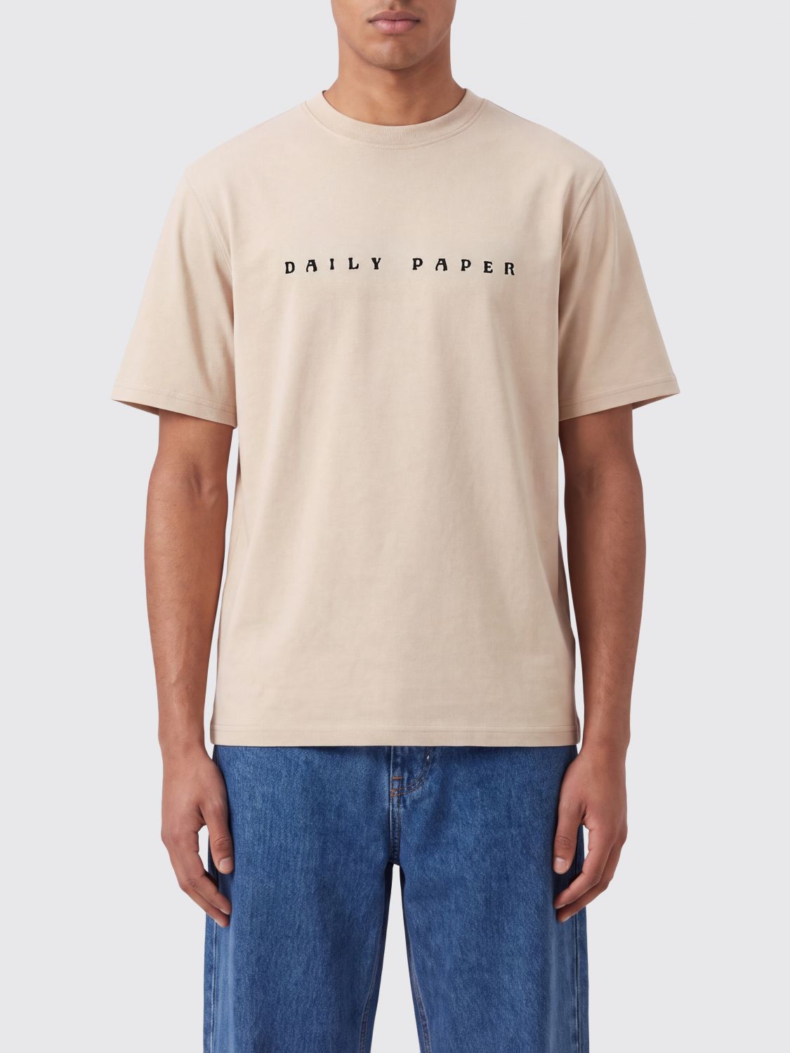 DAILY PAPER Baumwoll-T-Shirt mit Rundhalsausschnitt, überschnittenen Schultern und Logo