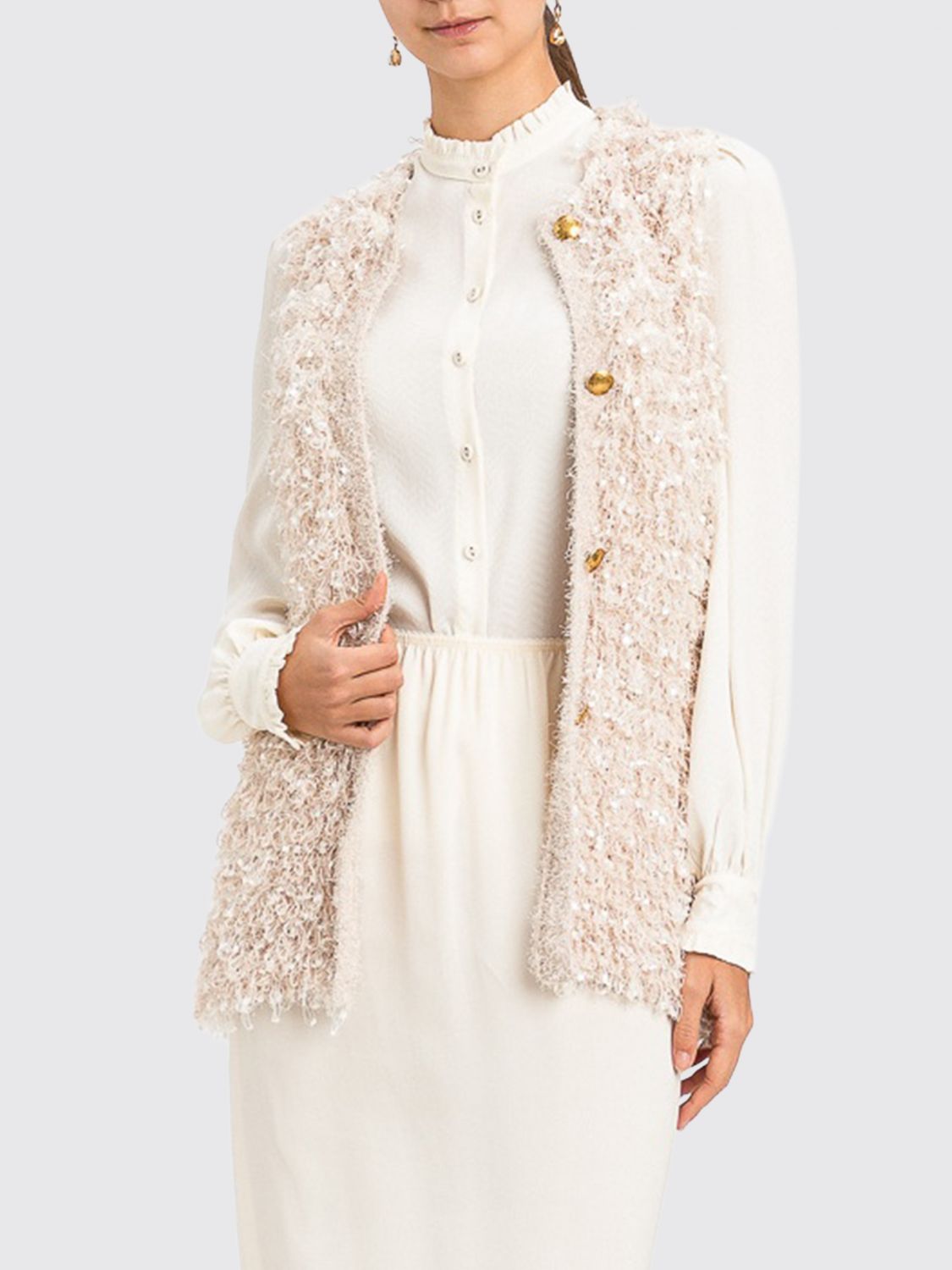 TWINSET Waistcoat Woman color Beige